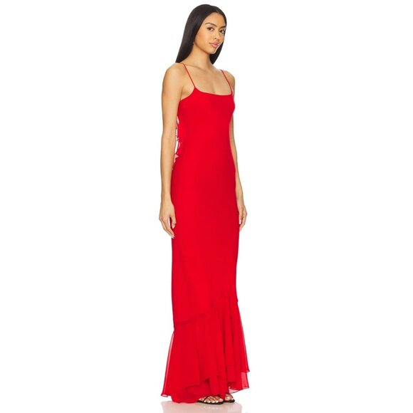 DELFI Lou Dress in Cherry Small New Womens Backless Maxi Gown - Picture 4 of 13